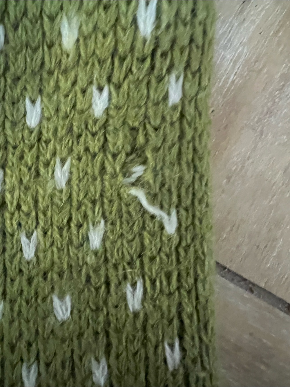 Tally Ho Olive Green Knit Cardigan with Fair Isle Accents - Picture 5 of 5